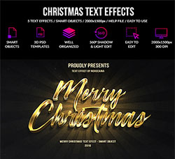 5个圣诞节专用的3D文本模板：Christmas Text Effects